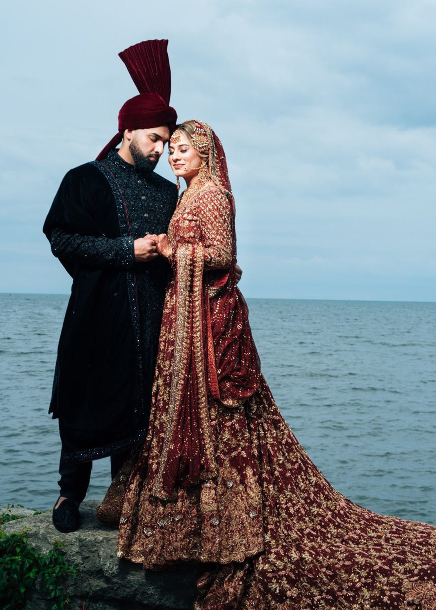 Deep Maroon Zardozi Silk Bridal Lehenga (3-Piece) - Image 5