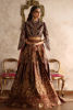 Pakistani Deep Maroon Zardozi Palachi & Brocade Bridal Lehenga (3-Piece) - Image 3