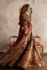 Pakistani Deep Maroon Zardozi Palachi & Brocade Bridal Lehenga (3-Piece) - Image 4