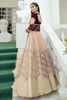 Pakistani Maroon Embroidered Velvet Lehenga Set (3-Piece) - Image 3
