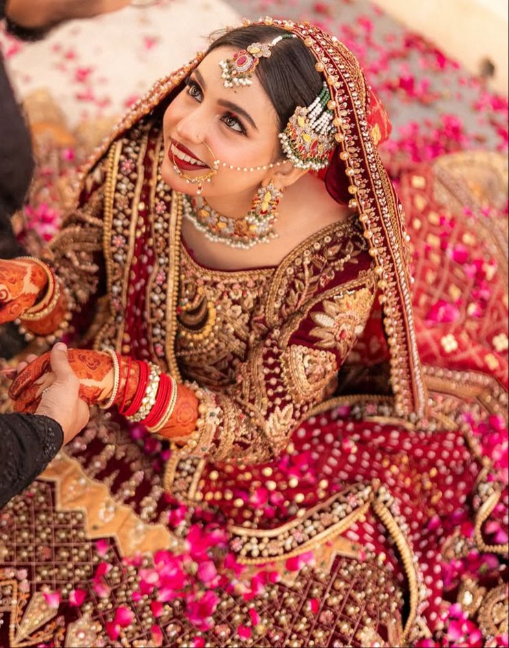 Deep Maroon Embroidered Velvet Lehenga Choli (3-Piece) - Image 2