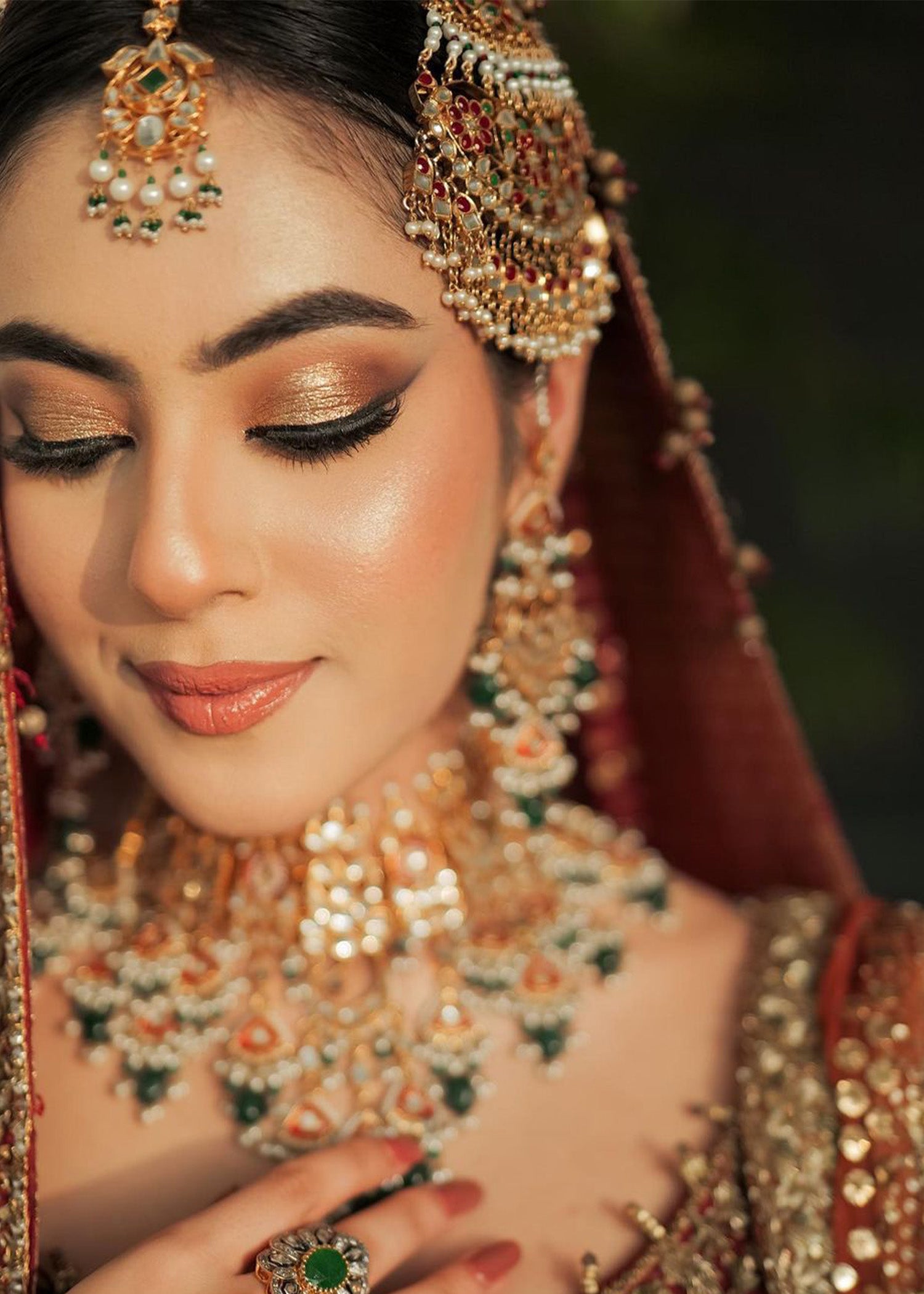 Pakistani Deep Maroon Zardozi Velvet Bridal Lehenga (3-Piece) - Image 6