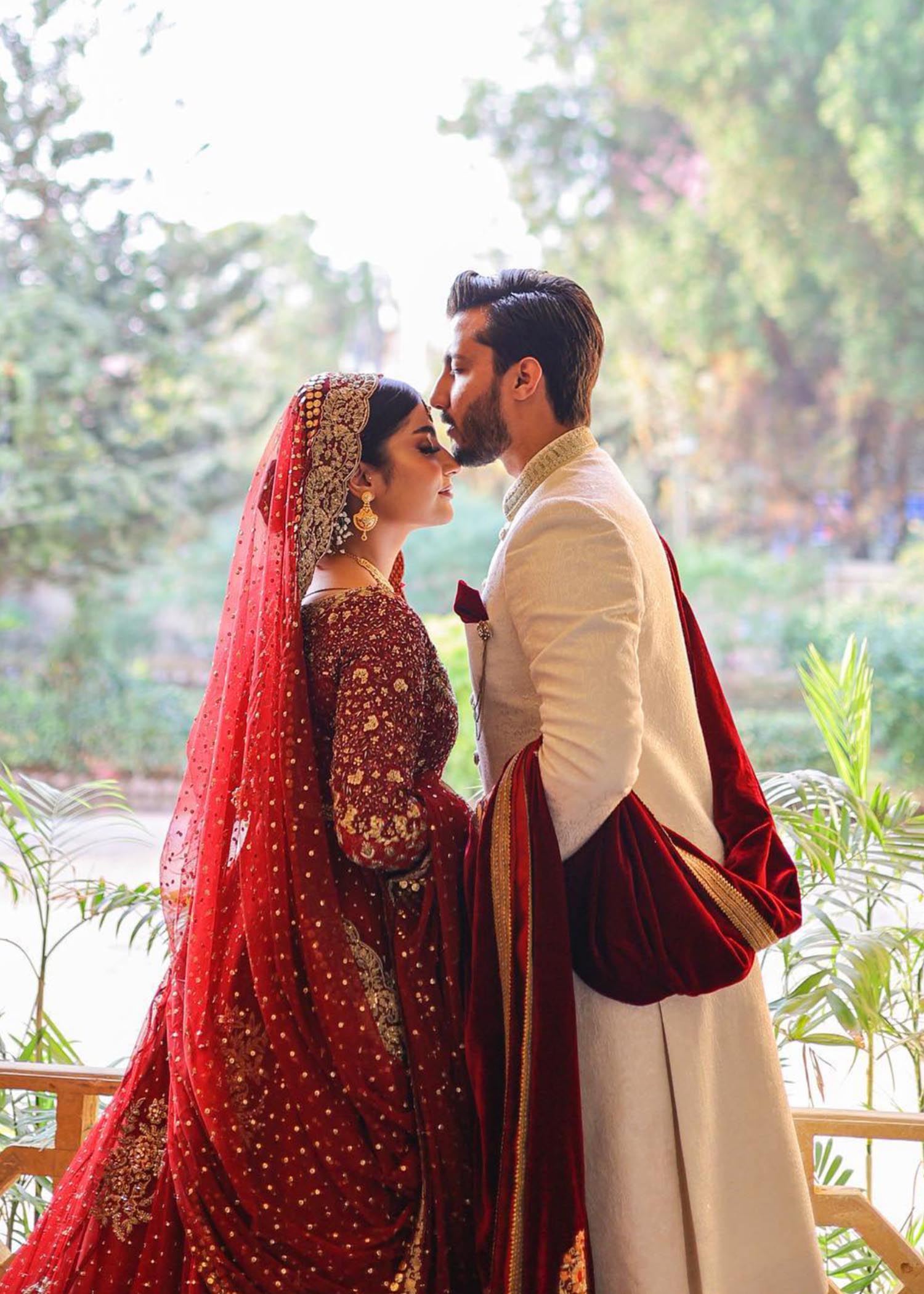 Deep Maroon Embellished Velvet Bridal Lehenga (3-Piece) - Image 2