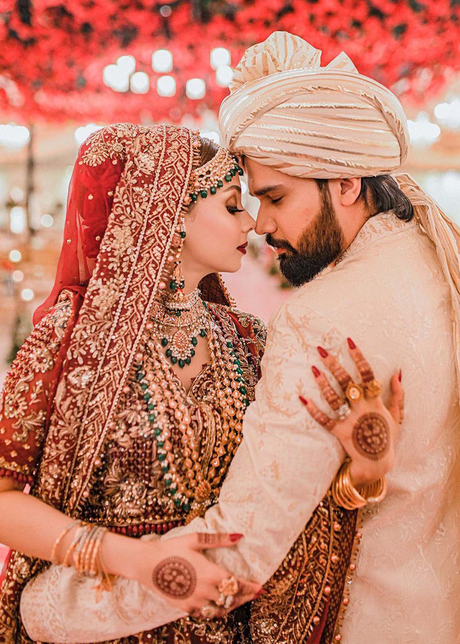 Deep Maroon Zardozi Velvet Bridal Lehenga (3-Piece) - Image 2