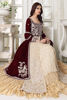 Maroon Zardozi Velvet & Ivory Zari Net Bridal Lehenga (3-Piece) - Image 4