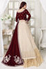 Maroon Zardozi Velvet & Ivory Zari Net Bridal Lehenga (3-Piece) - Image 5