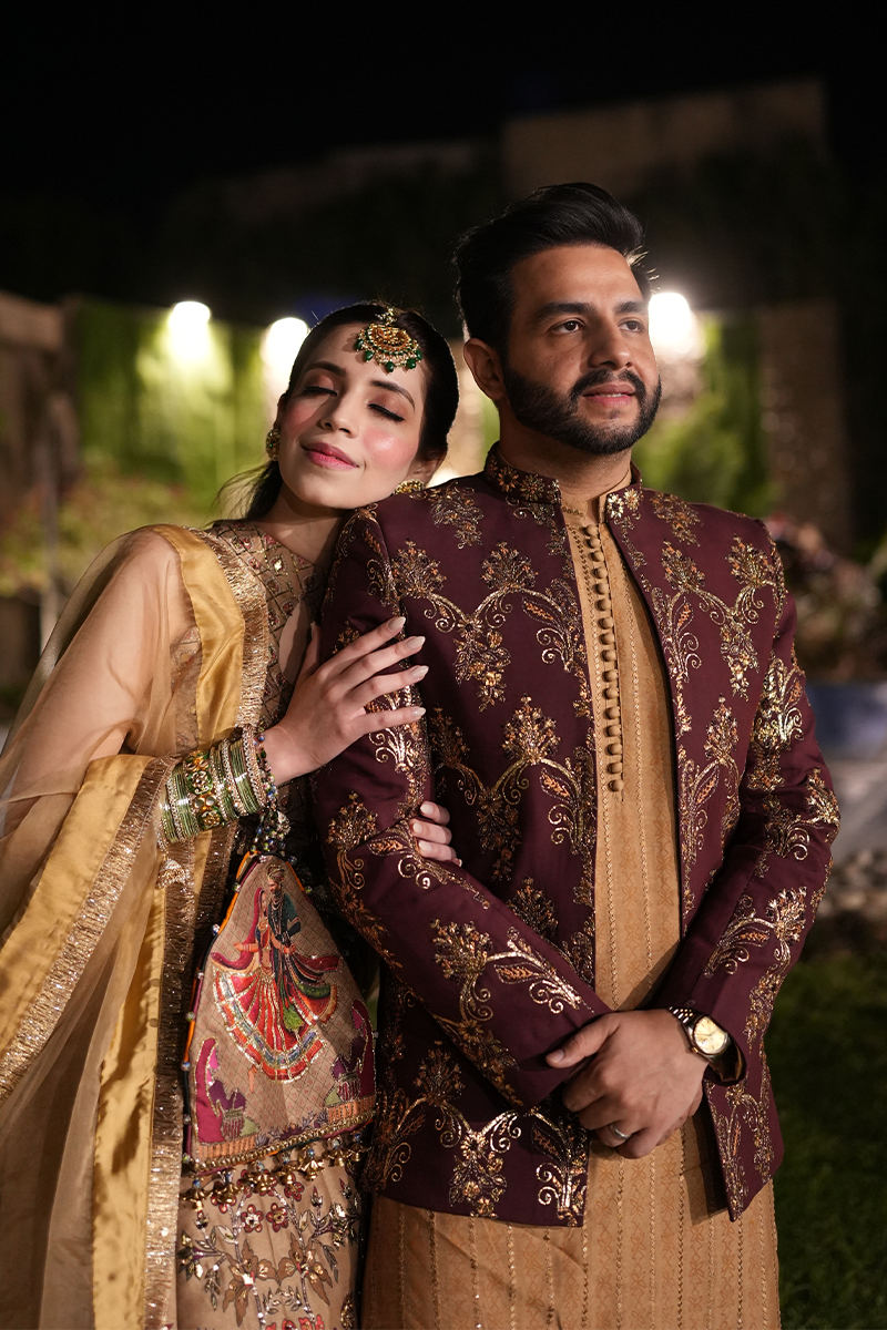 Maroon Embroidered Serona Prince Coat (3-Piece) - Image 3