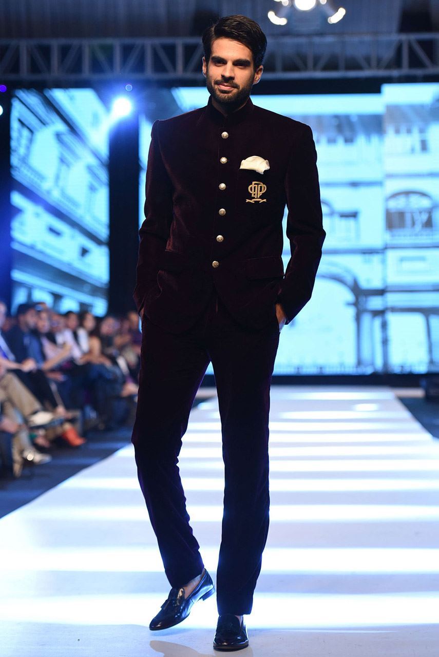 Maroon Velvet Prince Coat Suit (2-Piece) - Image 2