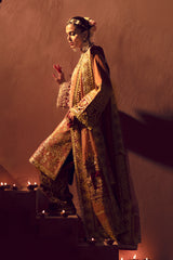 Rust Resham & Sequin Raw Silk Salwar Kameez (3-Piece) - Image 10