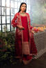 Maroon Embroidered Raw Silk Long Shirt with Organza Jacket (3-Piece) - Image 2