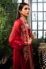Maroon Embroidered Raw Silk Long Shirt with Organza Jacket (3-Piece) - Image 7
