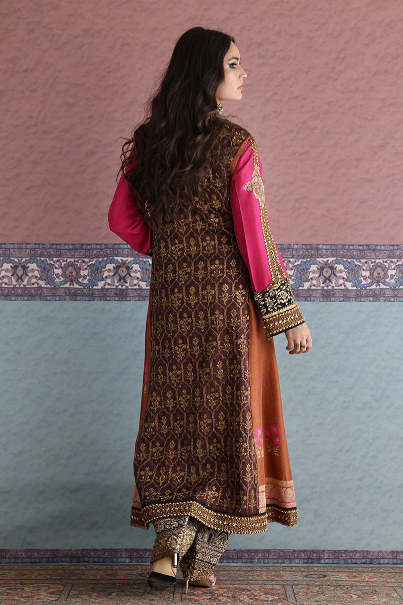 Maroon Zardozi Silk Salwar Kameez (3-Piece) - Image 8