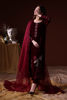 Pakistani Maroon Arri Work Velvet Salwar Kameez (3-Piece) - Image 2