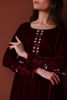 Pakistani Maroon Arri Work Velvet Salwar Kameez (3-Piece) - Image 6