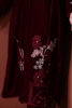 Pakistani Maroon Arri Work Velvet Salwar Kameez (3-Piece) - Image 7
