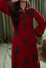 Rust Hand-Embellished Velvet Salwar Kameez (3-Piece) - Image 3