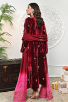 Maroon Embroidered Velvet Salwar Kameez (3-Piece) - Image 6