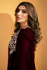 Maroon Swarovski Embellished Velvet Salwar Kameez (2-Piece) - Image 10