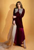 Maroon Swarovski Embellished Velvet Salwar Kameez (2-Piece) - Image 7