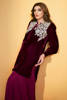 Maroon Swarovski Embellished Velvet Salwar Kameez (2-Piece) - Image 8