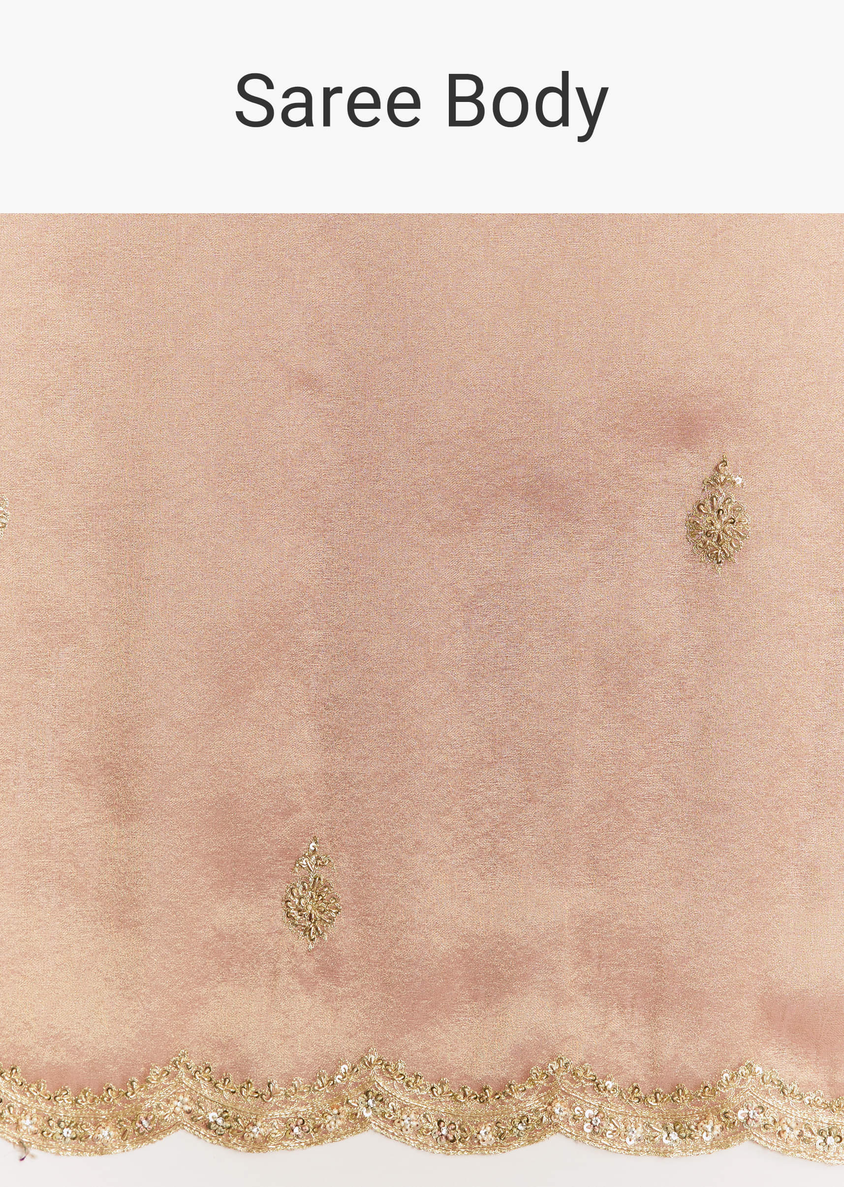 Indian Rust Embellished Tissue Saree (2-Piece) - Image 7