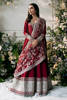Pakistani Maroon Hand Embellished Raw Silk Kalidar Sharara (3-Piece) - Image 3