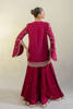 Pakistani Burgundy Embroidered Raw Silk Sharara (2-Piece) - Image 10
