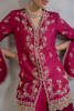 Pakistani Burgundy Embroidered Raw Silk Sharara (2-Piece) - Image 11