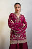 Pakistani Burgundy Embroidered Raw Silk Sharara (2-Piece) - Image 3