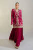 Pakistani Burgundy Embroidered Raw Silk Sharara (2-Piece) - Image 8