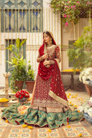 Maroon Zardozi Silk Net Bridal Sharara (3-Piece) - Image 2