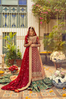 Maroon Zardozi Silk Net Bridal Sharara (3-Piece) - Image 3