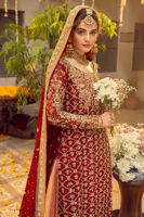 Maroon Zardozi Silk Net Bridal Sharara (3-Piece) - Image 5