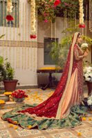 Maroon Zardozi Silk Net Bridal Sharara (3-Piece) - Image 7