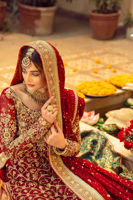 Maroon Zardozi Silk Net Bridal Sharara (3-Piece) - Image 9