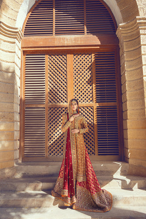 Rust Zardozi Silk Net Sharara Set (3-Piece) - Image 3