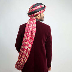 Deep Maroon Zardozi Velvet Sherwani (3-Piece) - Image 5