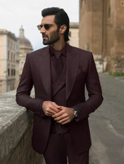Maroon Finely Woven 3-Piece Suit (Men's) - Image 2