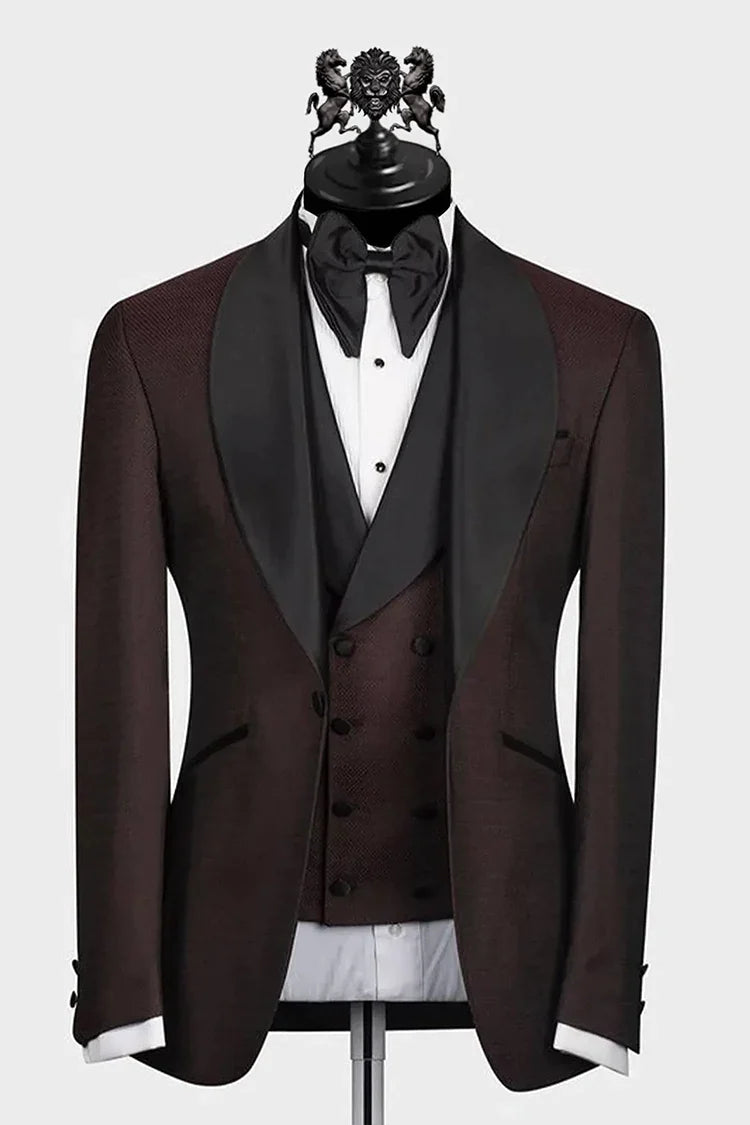 Wine Premium Suiting Blend 3-Piece Tuxedo - Image 1