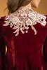 Pakistani Maroon Embellished Velvet Cape Dress (2-Piece) - Image 6