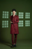 Maroon Embroidered Blended Wash-and-Wear Kurta Set (2-Piece) - Image 8