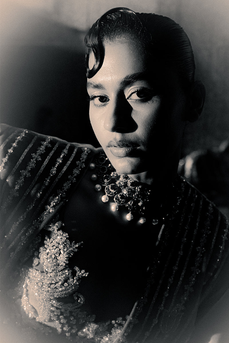 Maroon Gold Embroidered Velvet Long Jacket (2-Piece) - Image 8