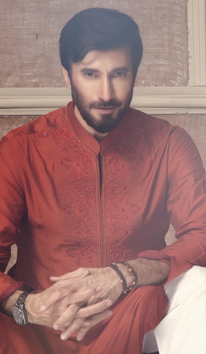 Maroon Embroidered Cotton-Silk Kurta (2-Piece) - Image 2