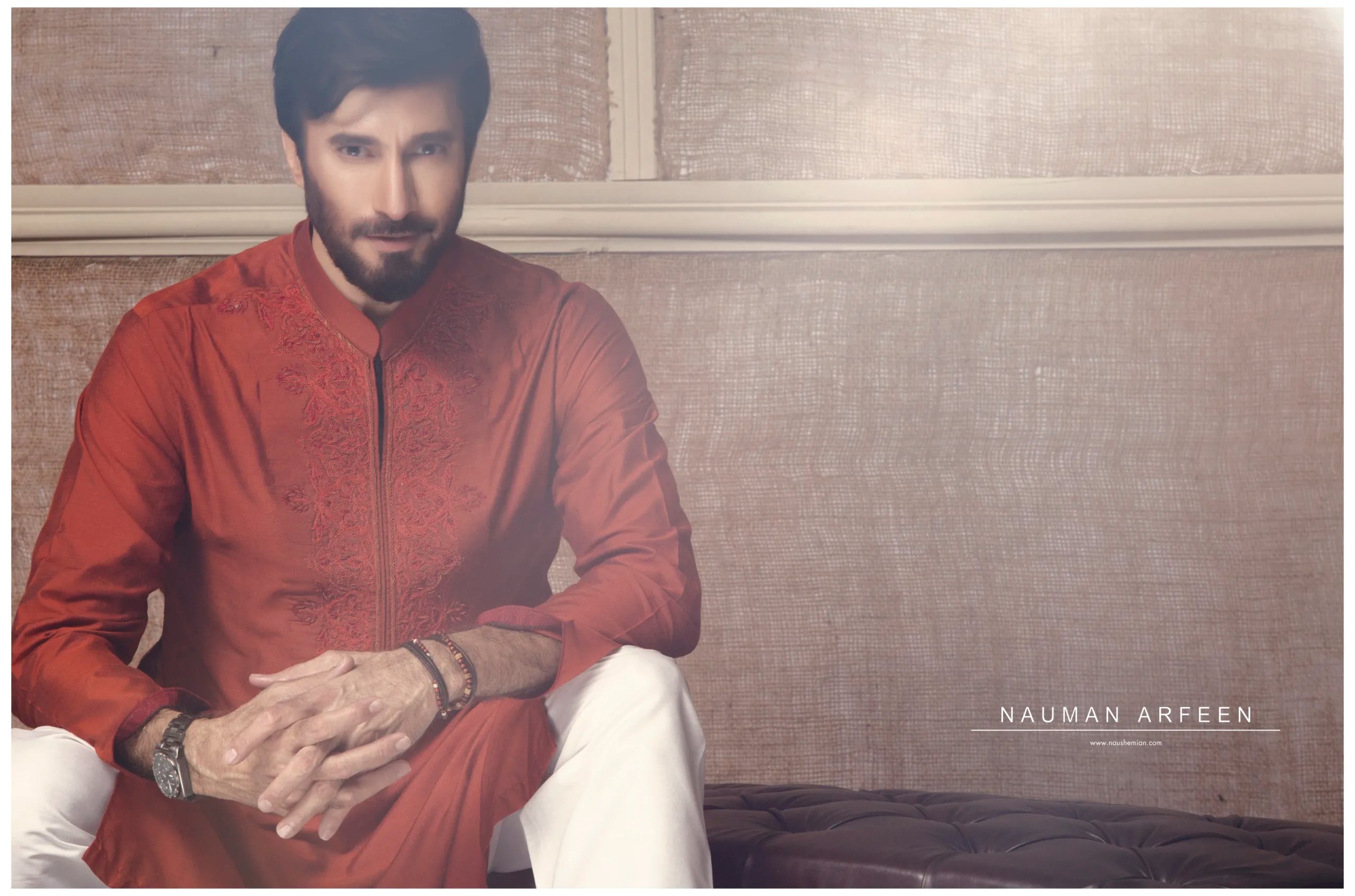 Maroon Embroidered Cotton-Silk Kurta (2-Piece) - Image 3