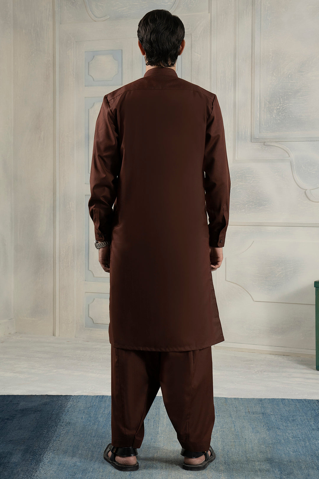 Maroon Blended Fabric Shalwar Kameez (2-Piece) - Image 5