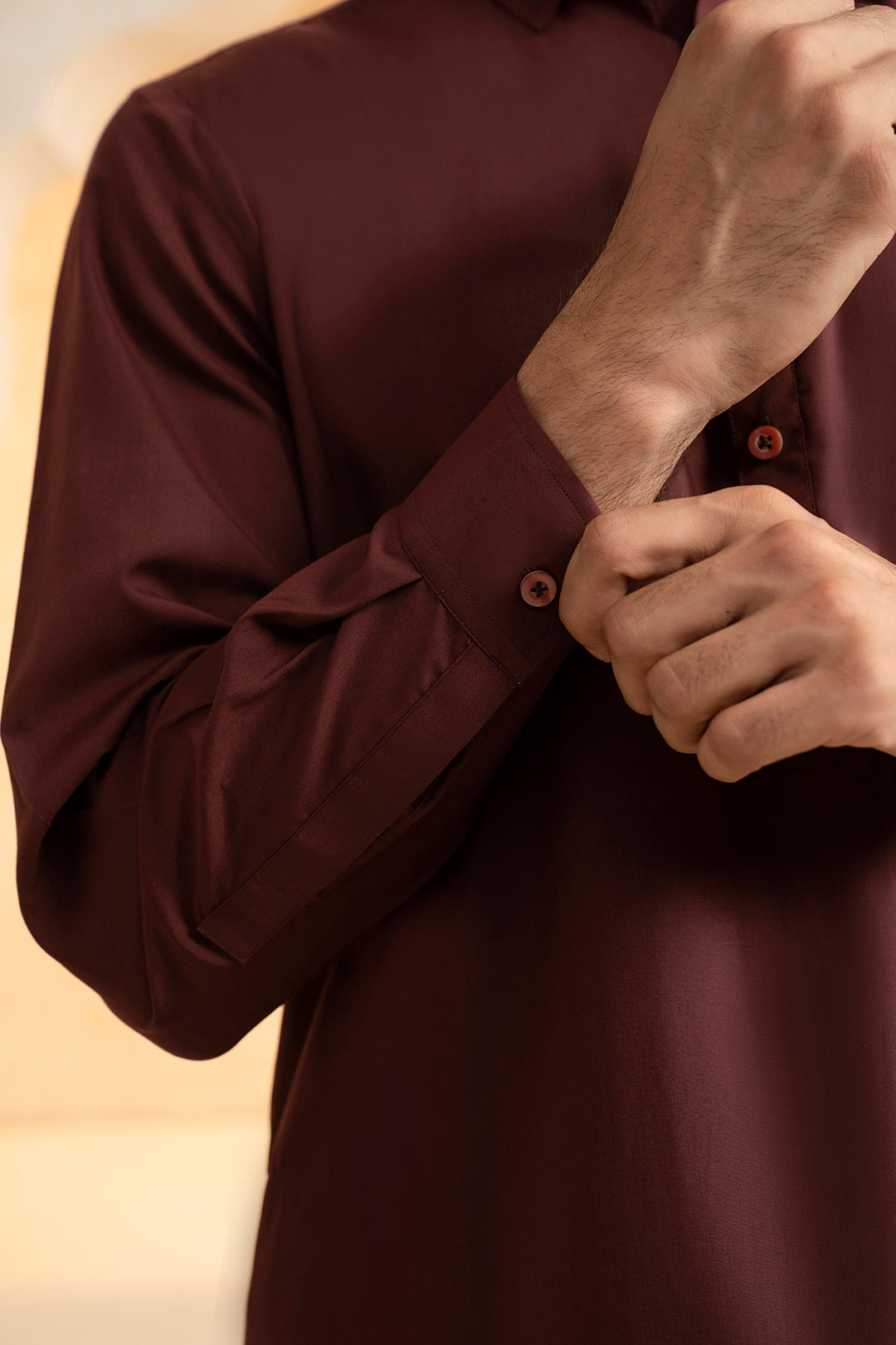 Maroon Blended Fabric Shalwar Kameez (2-Piece) - Image 8