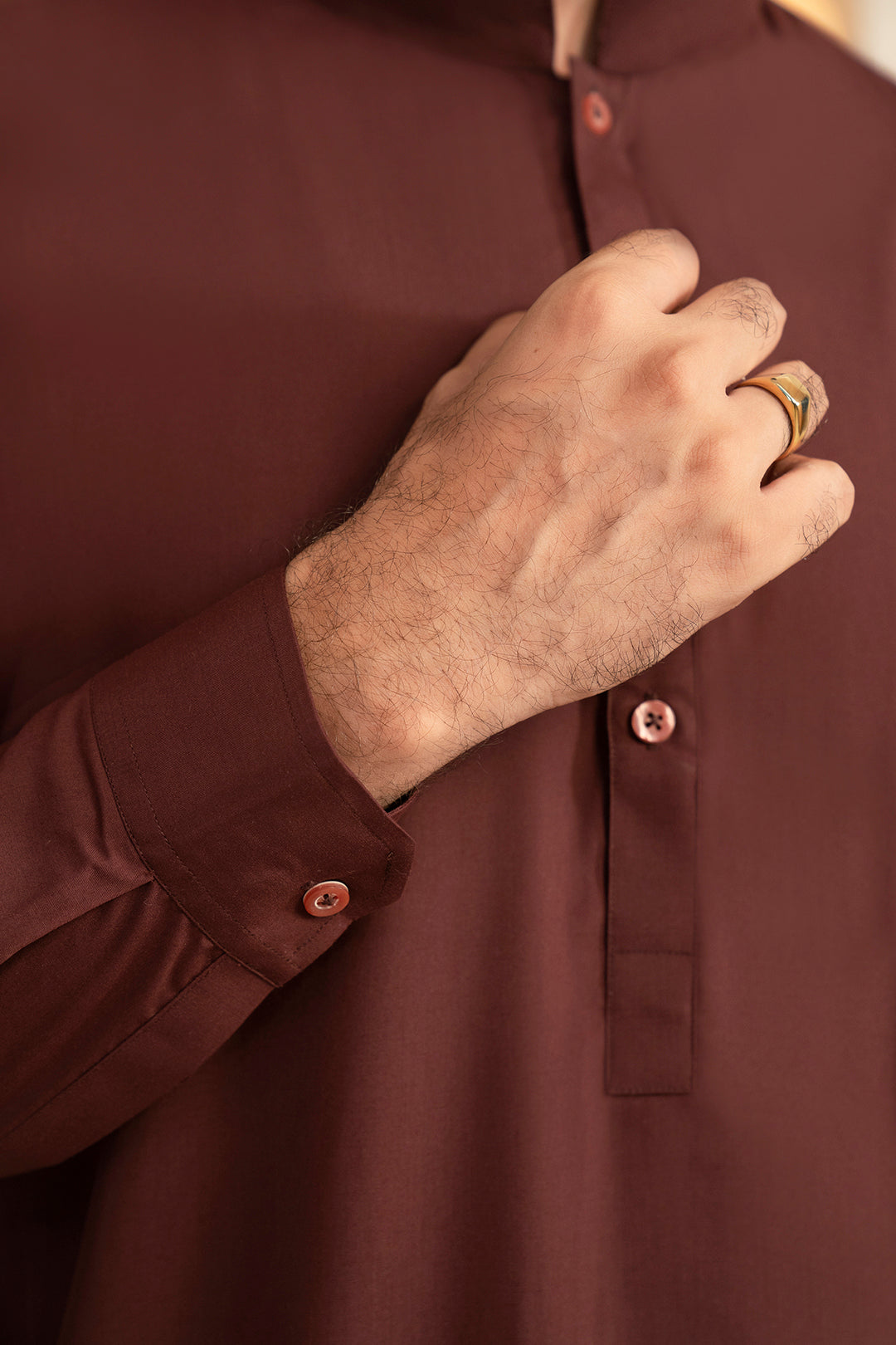 Maroon Blended Fabric Shalwar Kameez (2-Piece) - Image 5