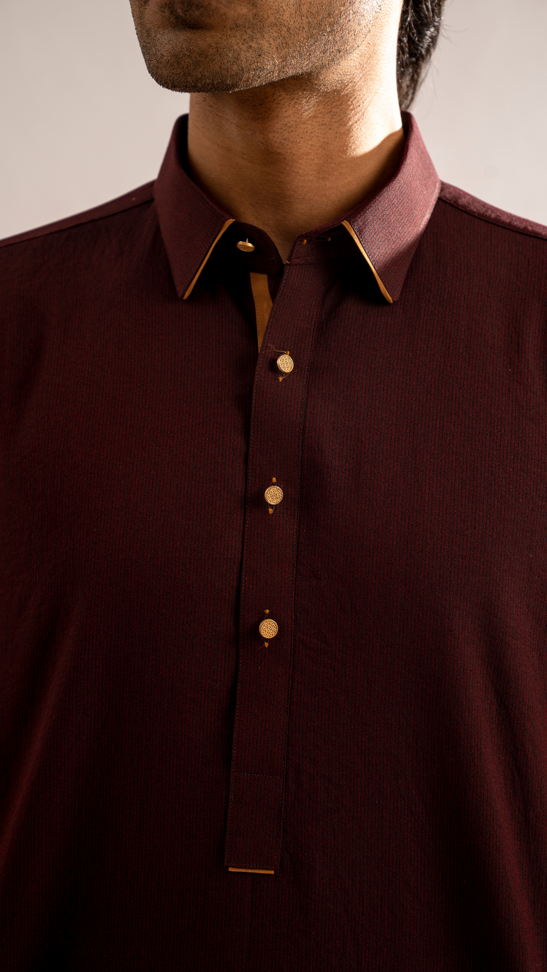 Maroon Textured Cotton Blend Kurta Shalwar (2-Piece) - Image 6