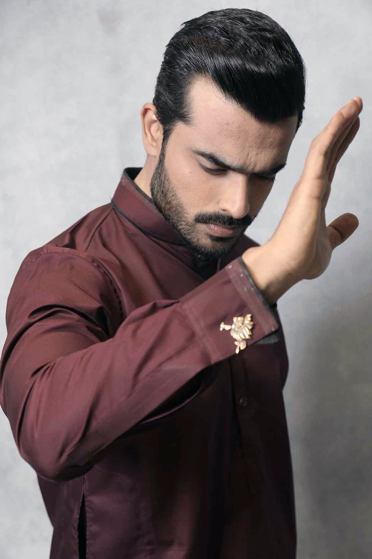 Deep Maroon Cotton-Polyester Shalwar Kameez (2-Piece) - Image 3