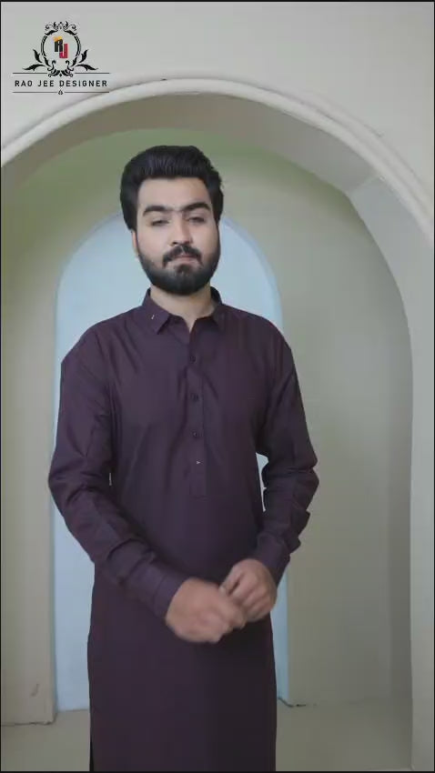 Maroon Embroidered Wash & Wear Shalwar Kameez (2-Piece) - Image 2